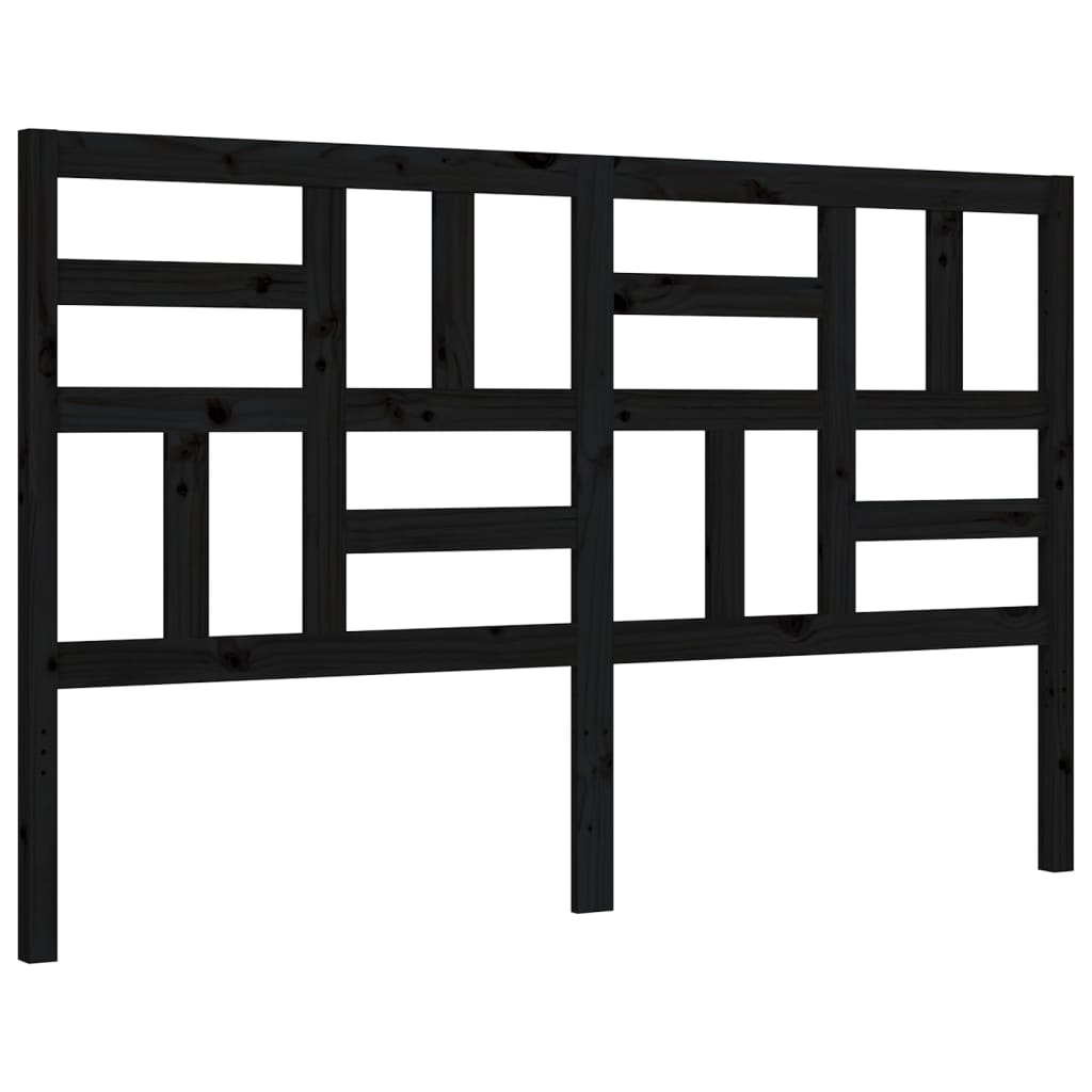 Bed Frame without Mattress Black 150x200 cm Solid Wood Pine
