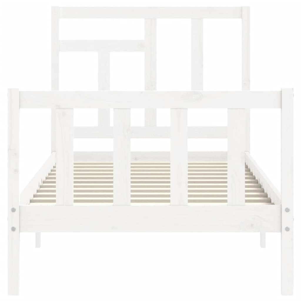 Bed Frame without Mattress White 90x190 cm Solid Wood Pine