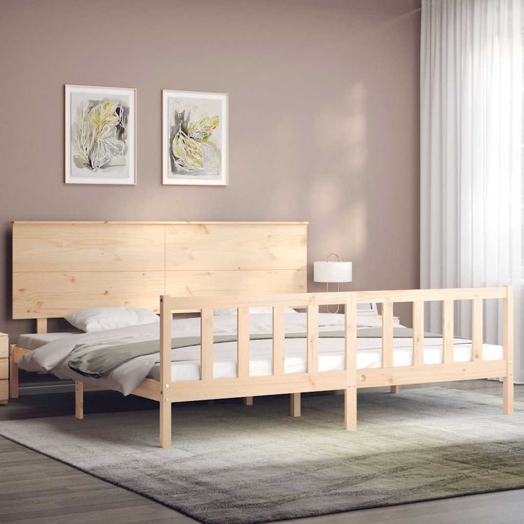 Bed Frame without Mattress 183x203 cm King Solid Wood Pine
