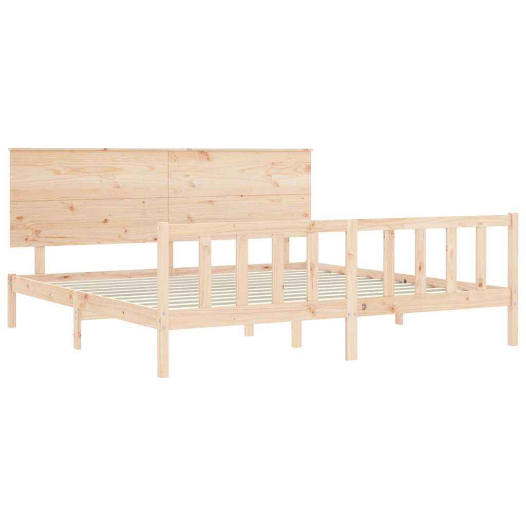 Bed Frame without Mattress 183x203 cm King Solid Wood Pine
