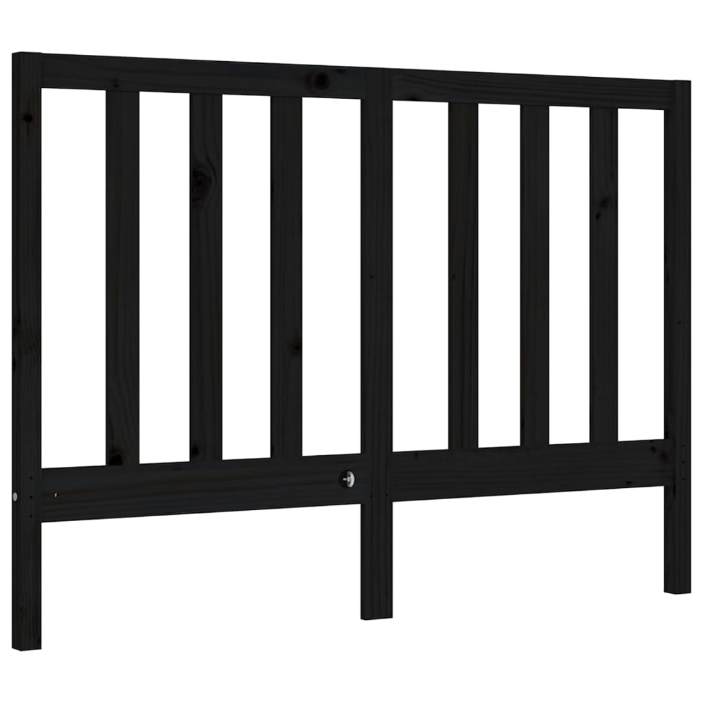 Bed Frame without Mattress Black 135x190 cm Solid Wood Pine