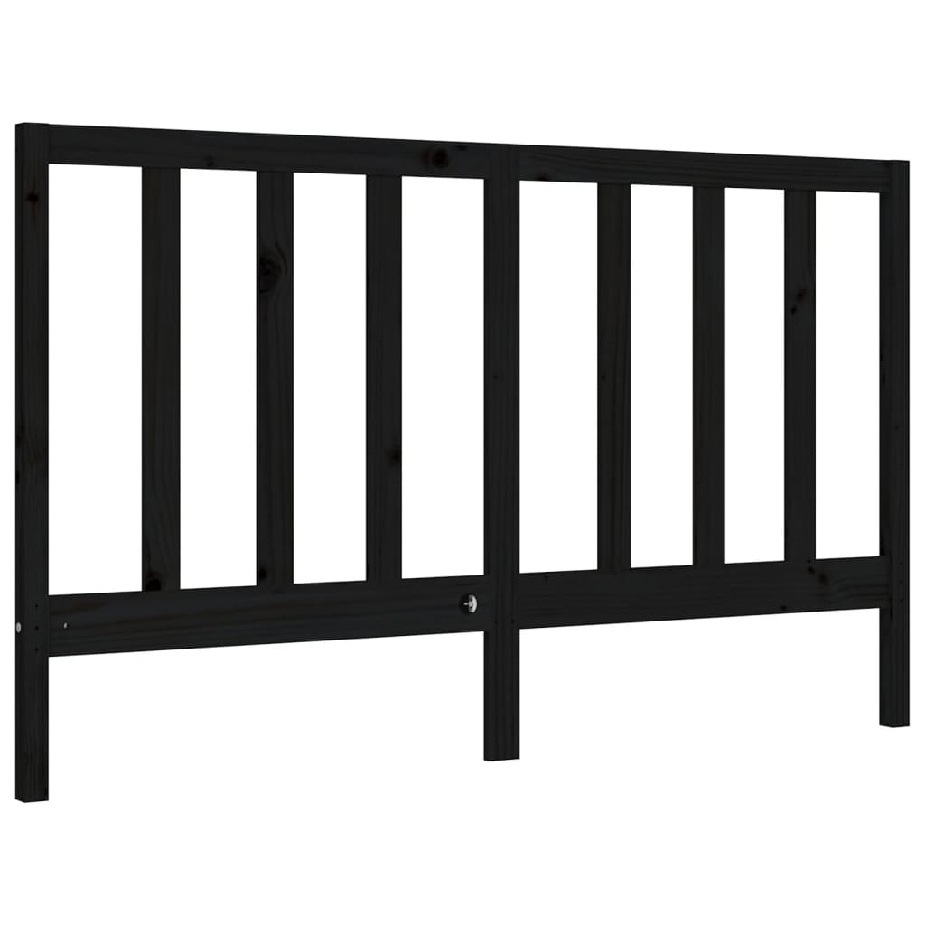 Bed Frame without Mattress Black 150x200 cm Solid Wood Pine