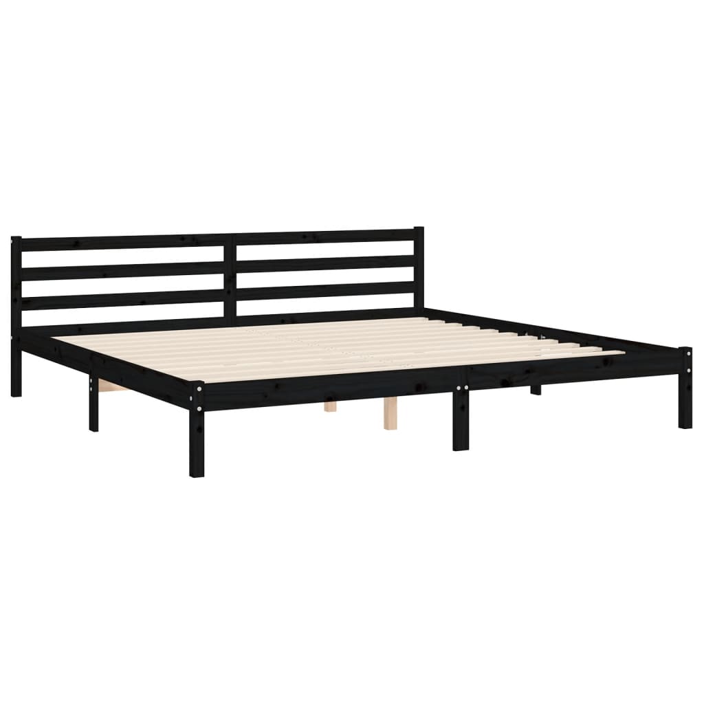 Bed Frame without Mattress Black 183x203 cm King Solid Wood