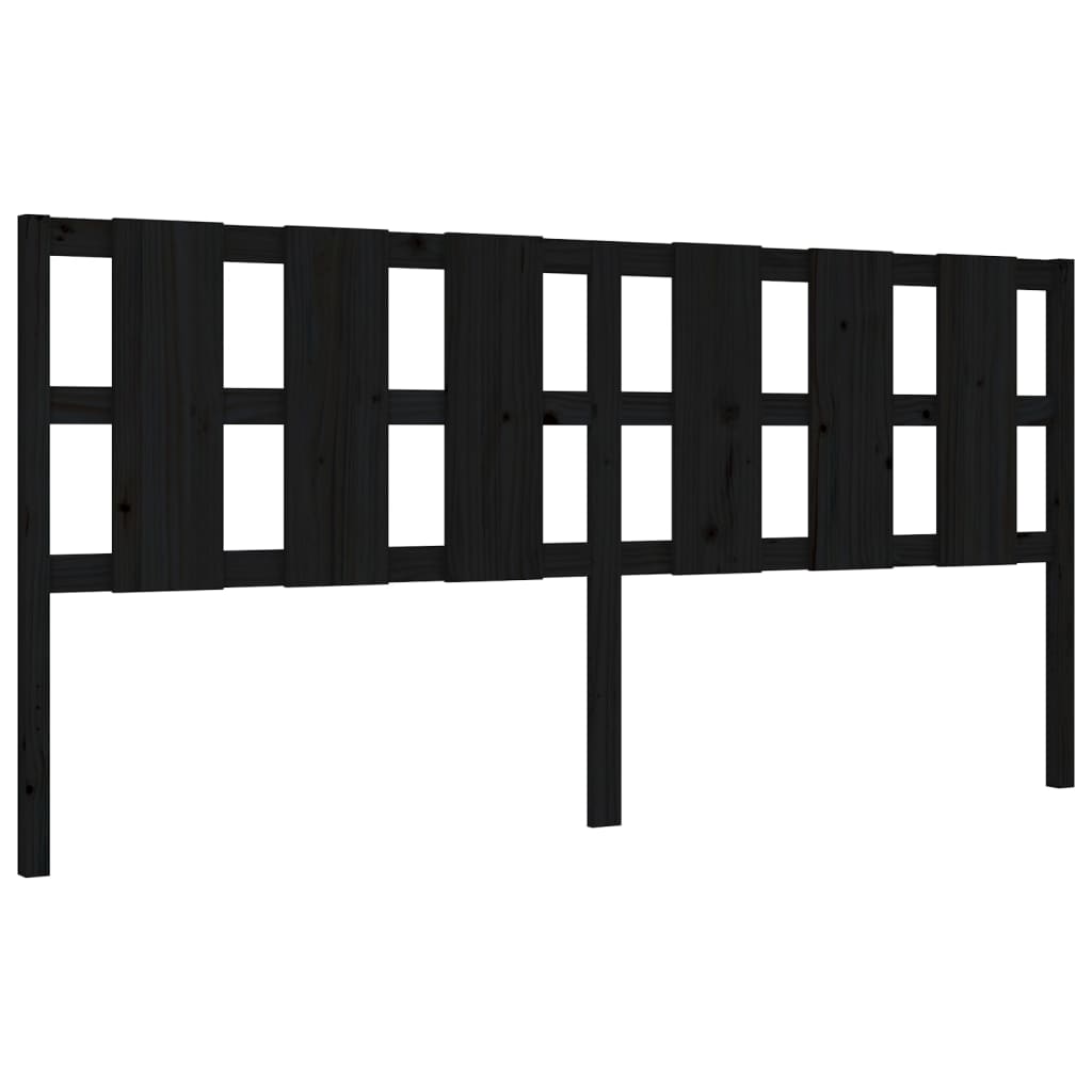 Bed Frame without Mattress Black 183x203 cm King Solid Wood