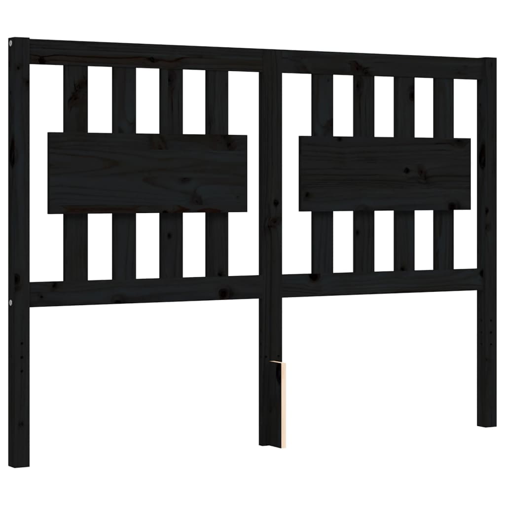 Bed Frame without Mattress Black 135x190 cm Solid Wood