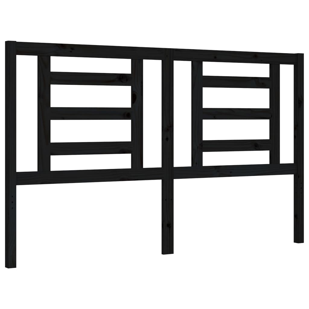 Bed Frame without Mattress Black 150x200 cm Solid Wood