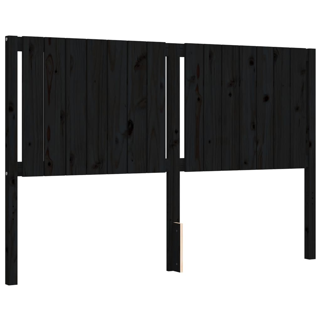Bed Frame without Mattress Black 150x200 cm Solid Wood
