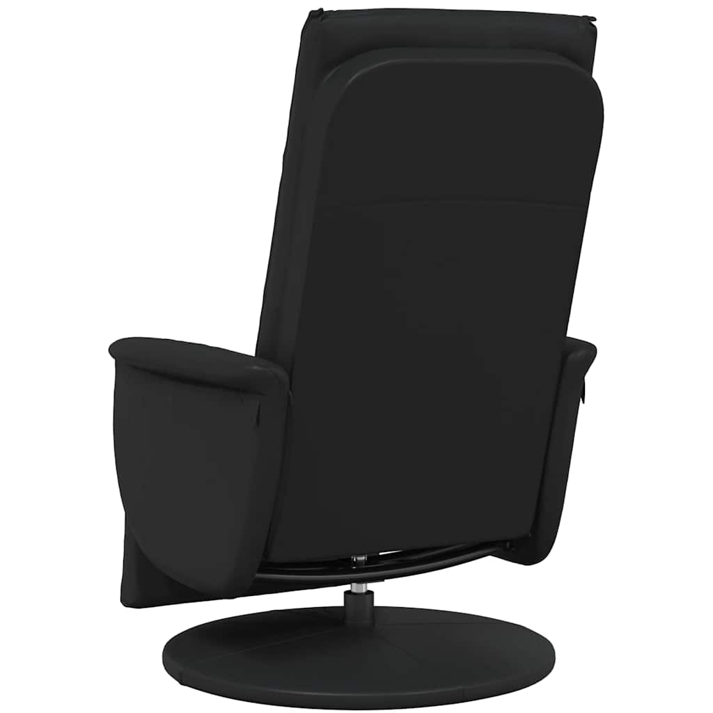 Massage Recliner Chair with Footrest Black Faux Leather
