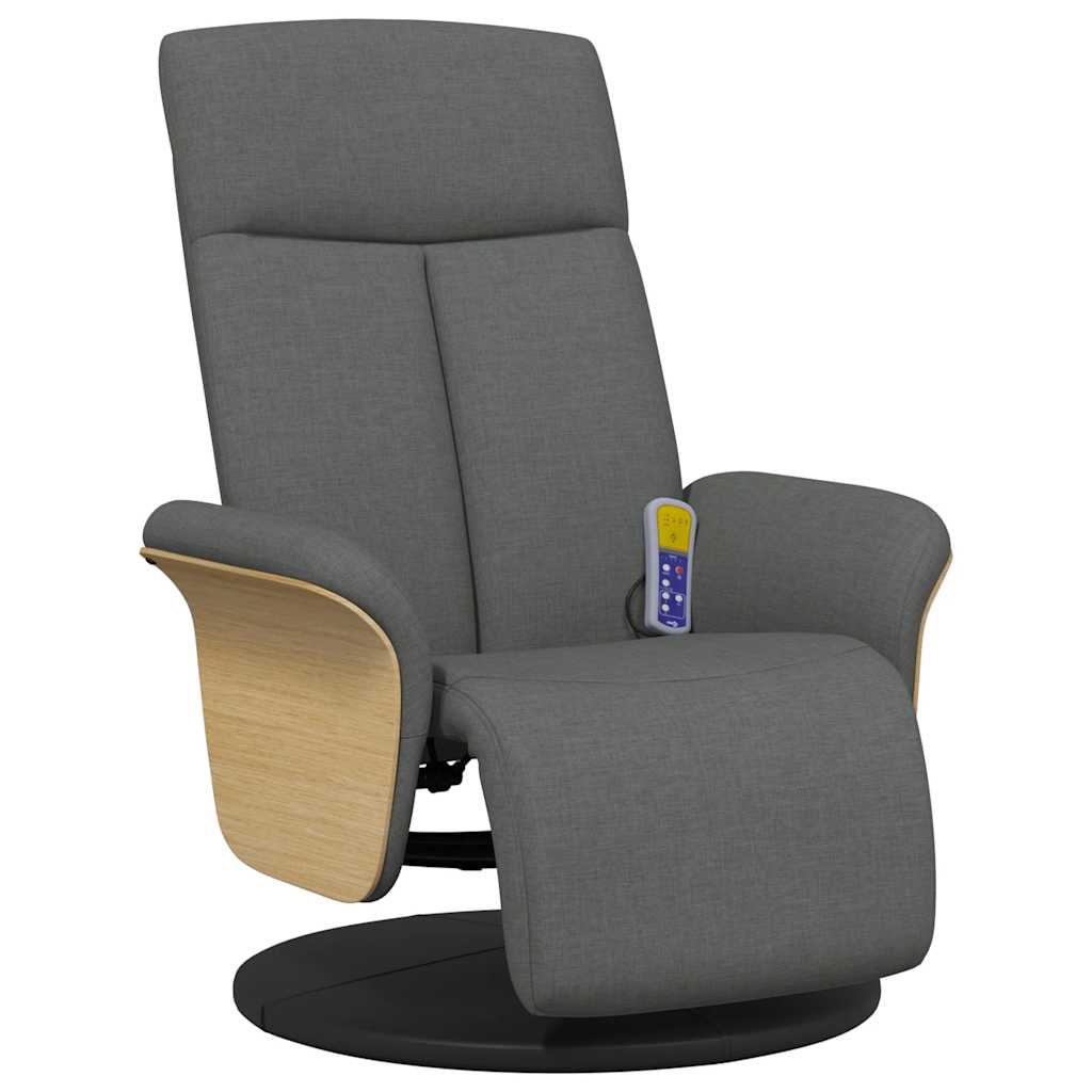Massage Recliner Chair with Footrest Dark Grey Fabric