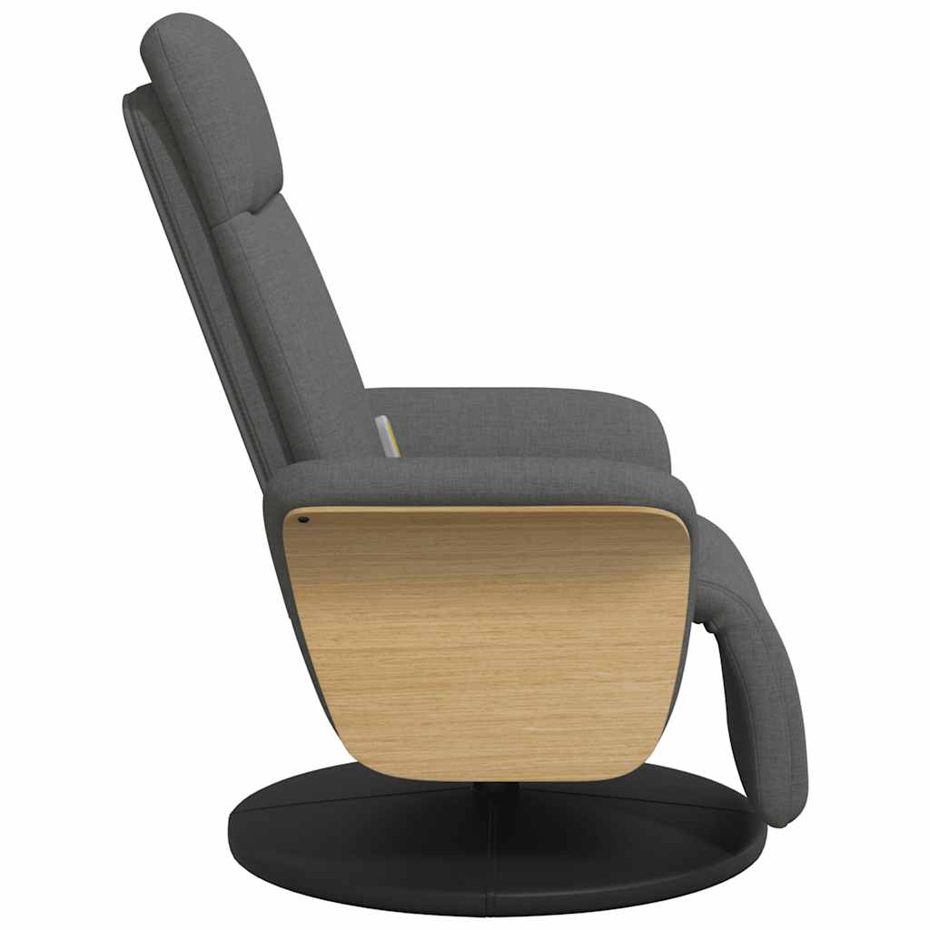 Massage Recliner Chair with Footrest Dark Grey Fabric
