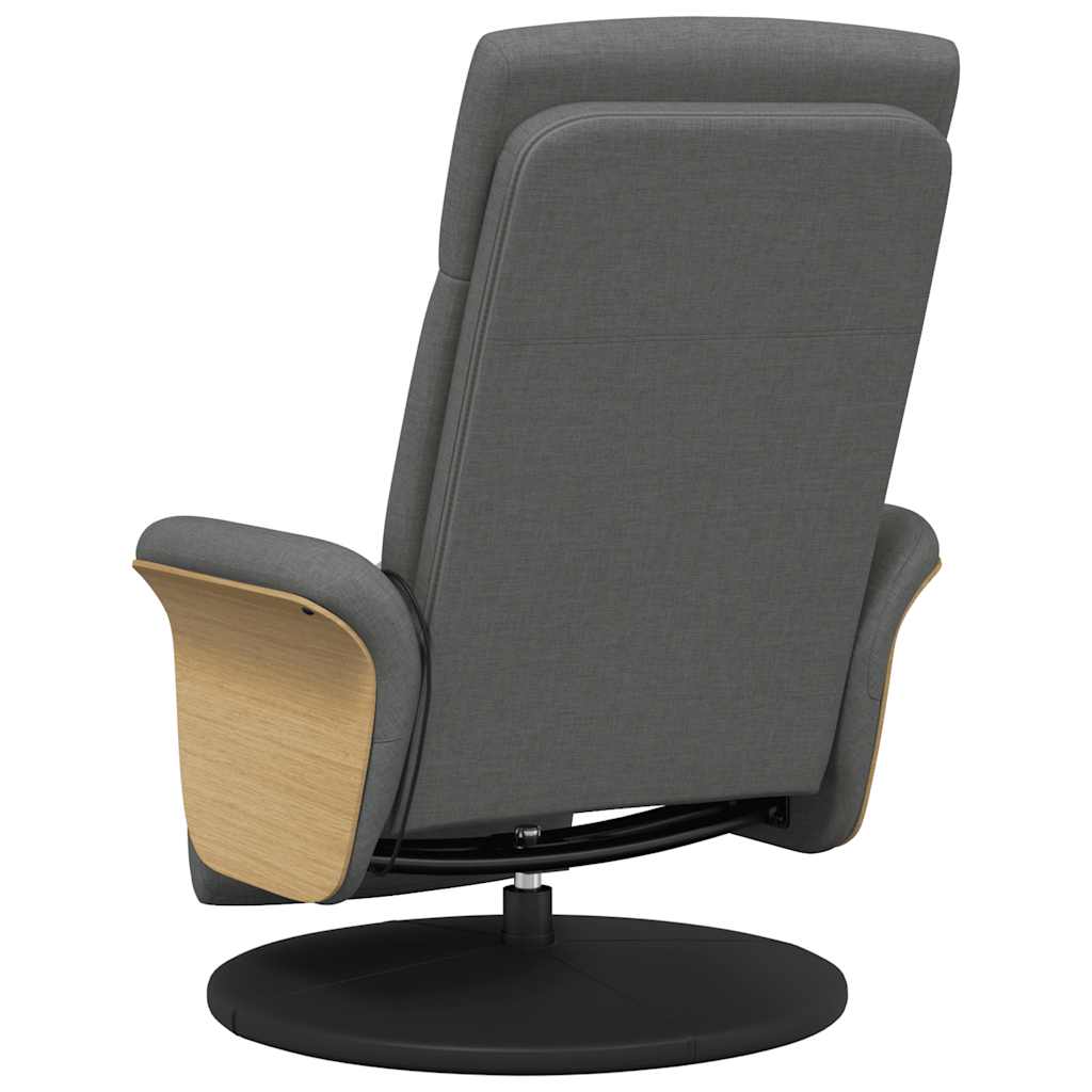 Massage Recliner Chair with Footrest Dark Grey Fabric