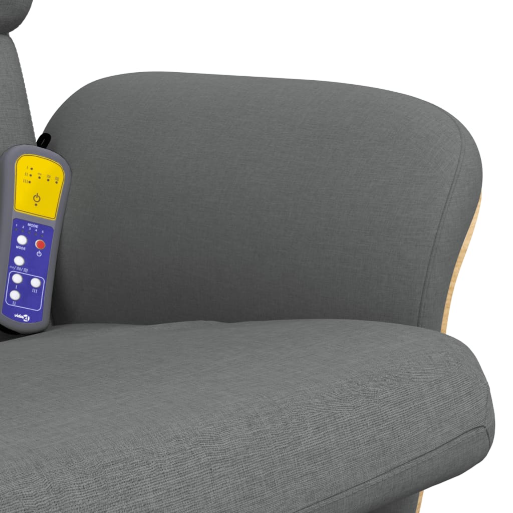 Massage Recliner Chair with Footstool Dark Grey Fabric