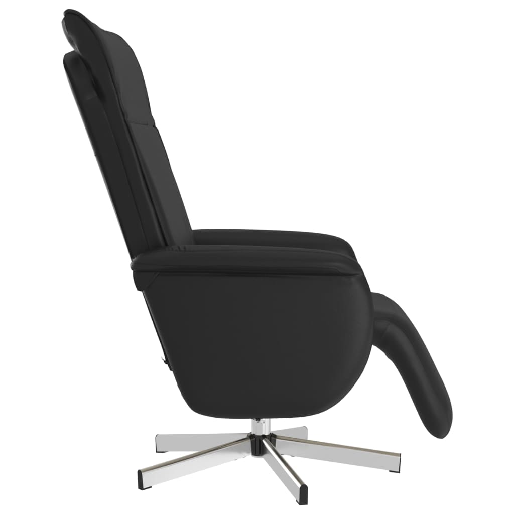 Massage Recliner Chair with Footrest Black Faux Leather