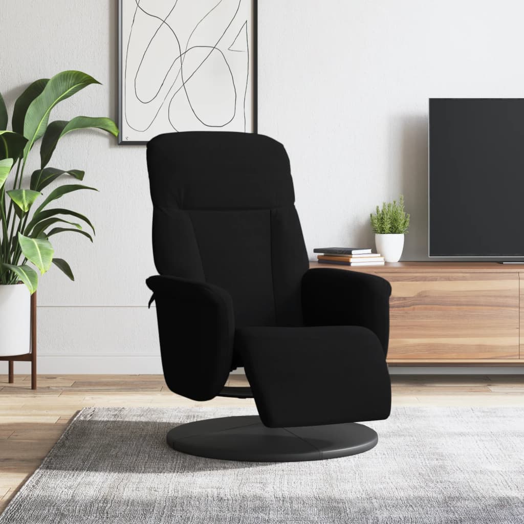 Recliner Chair with Footrest Black Velvet