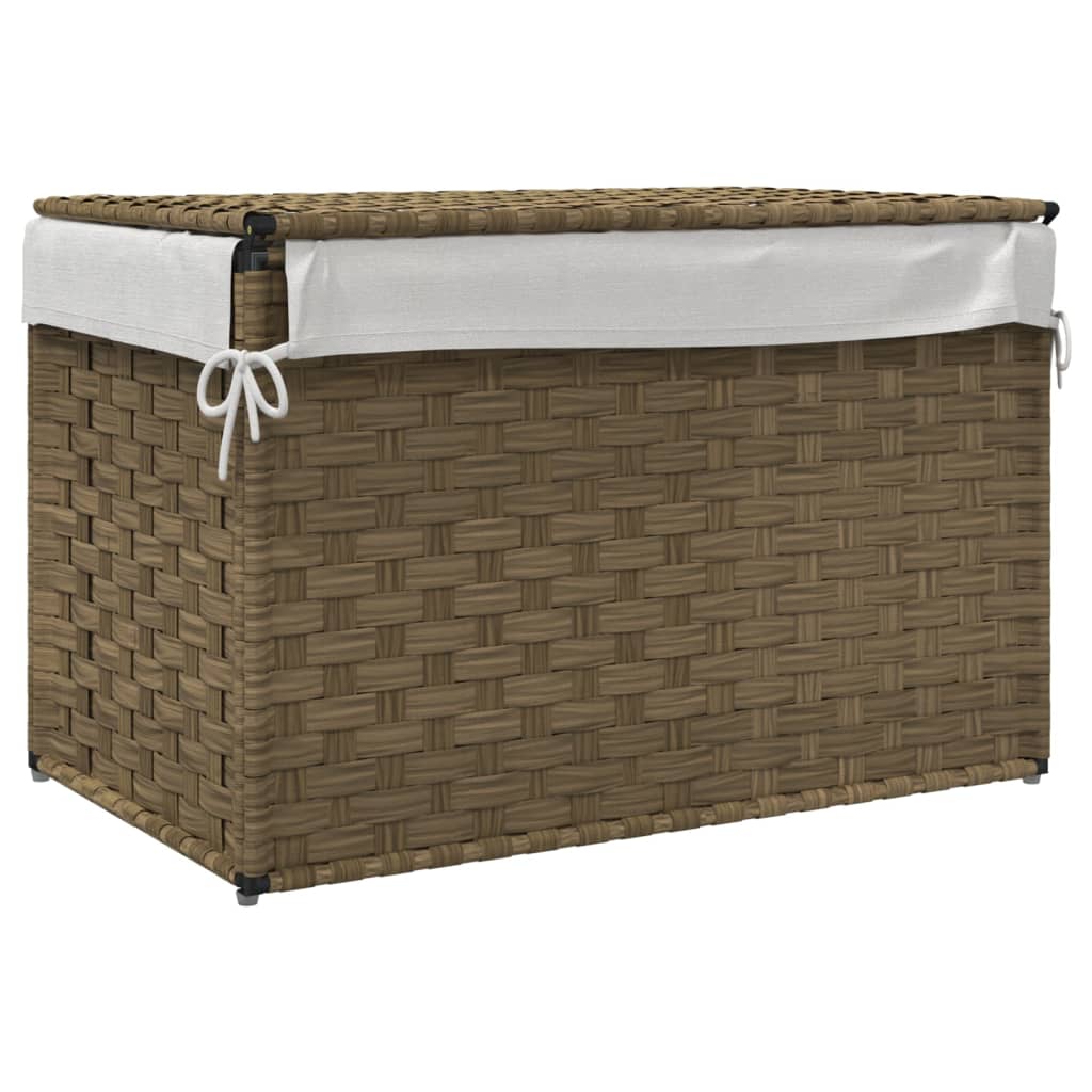 Laundry Basket with Lid 55.5x35x34 cm Poly Rattan