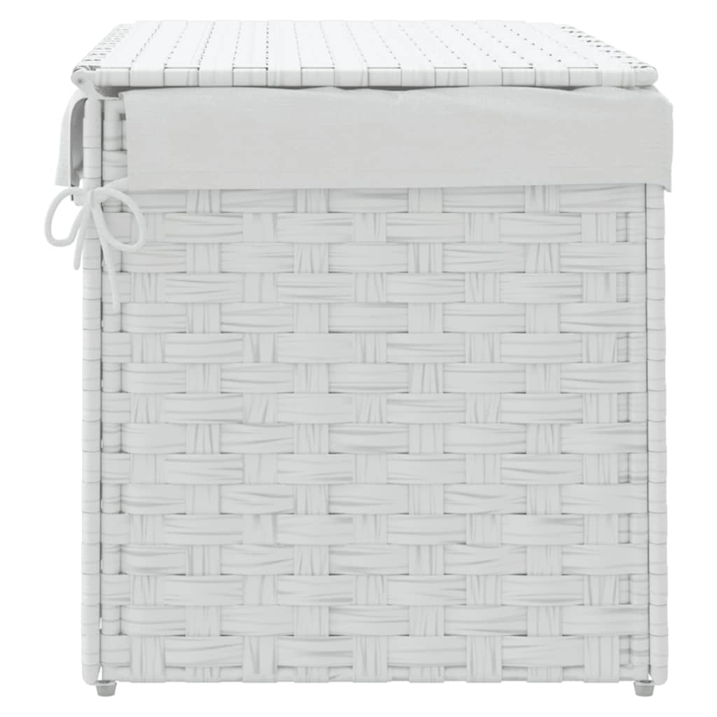 Laundry Basket with Lid White 55.5x35x34 cm Poly Rattan
