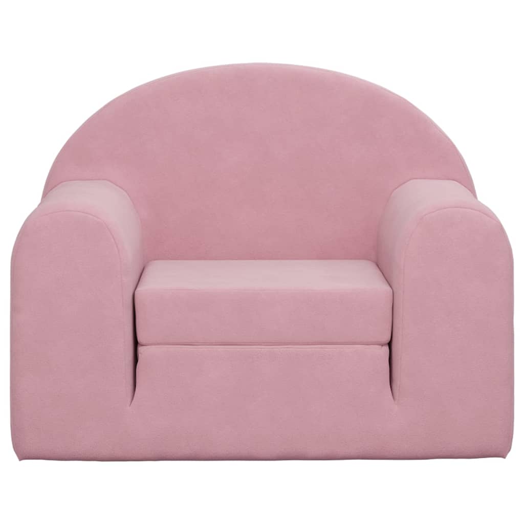 Kids' Sofa Bed Pink Soft Plush