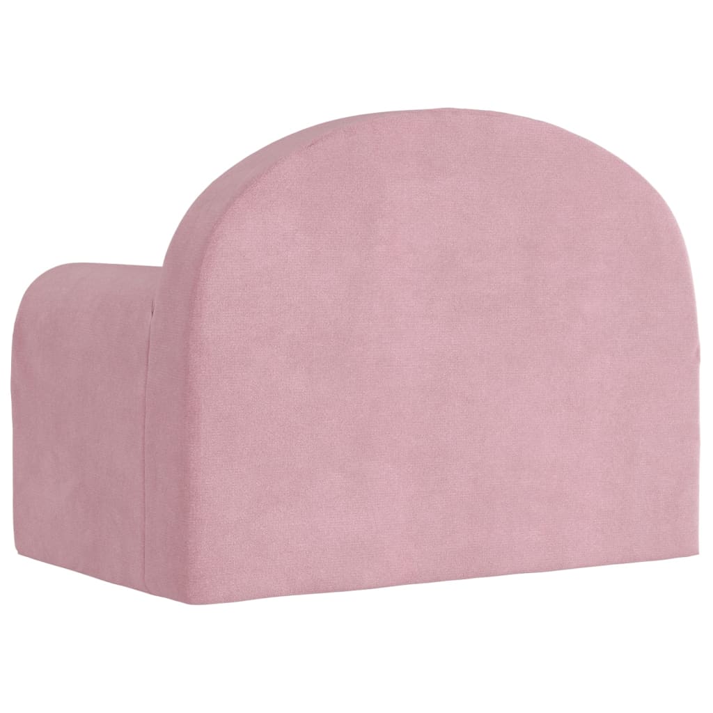 Kids' Sofa Bed Pink Soft Plush