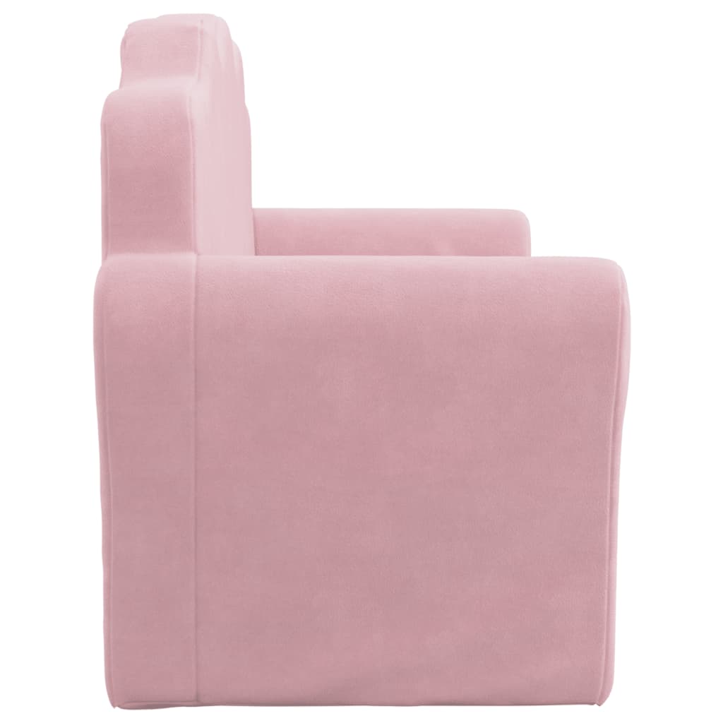 Kids' Sofa 2-Seater Pink Soft Plush