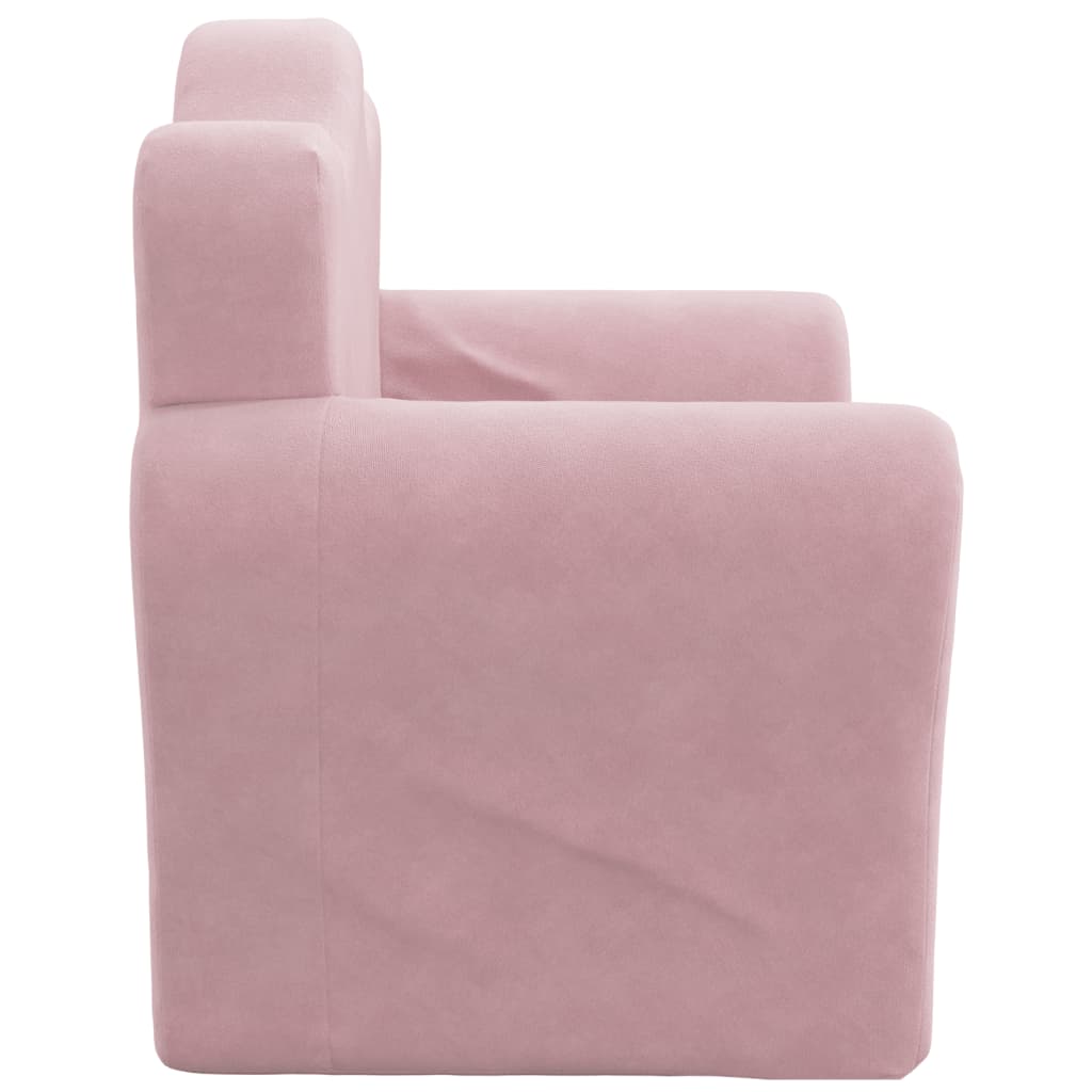 Kids' Sofa Bed Pink Soft Plush