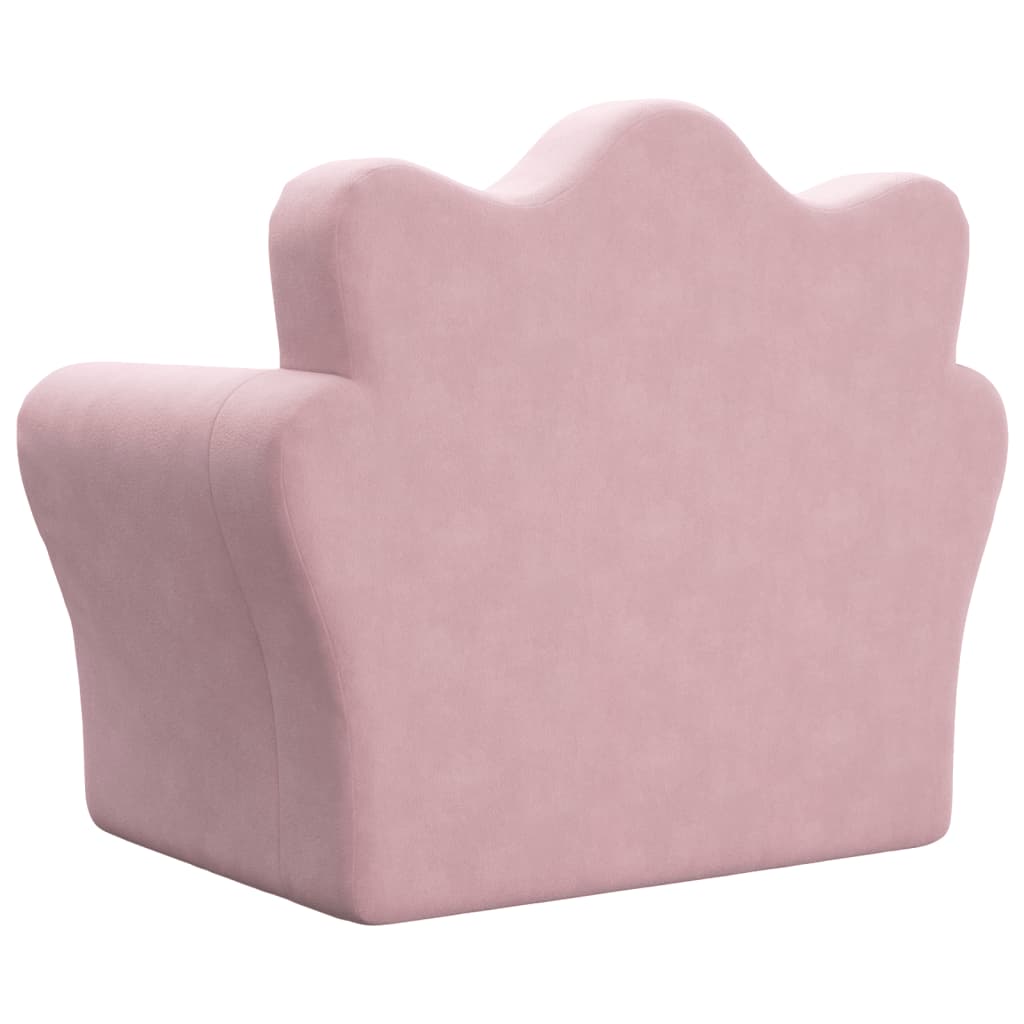 Kids' Sofa Bed Pink Soft Plush