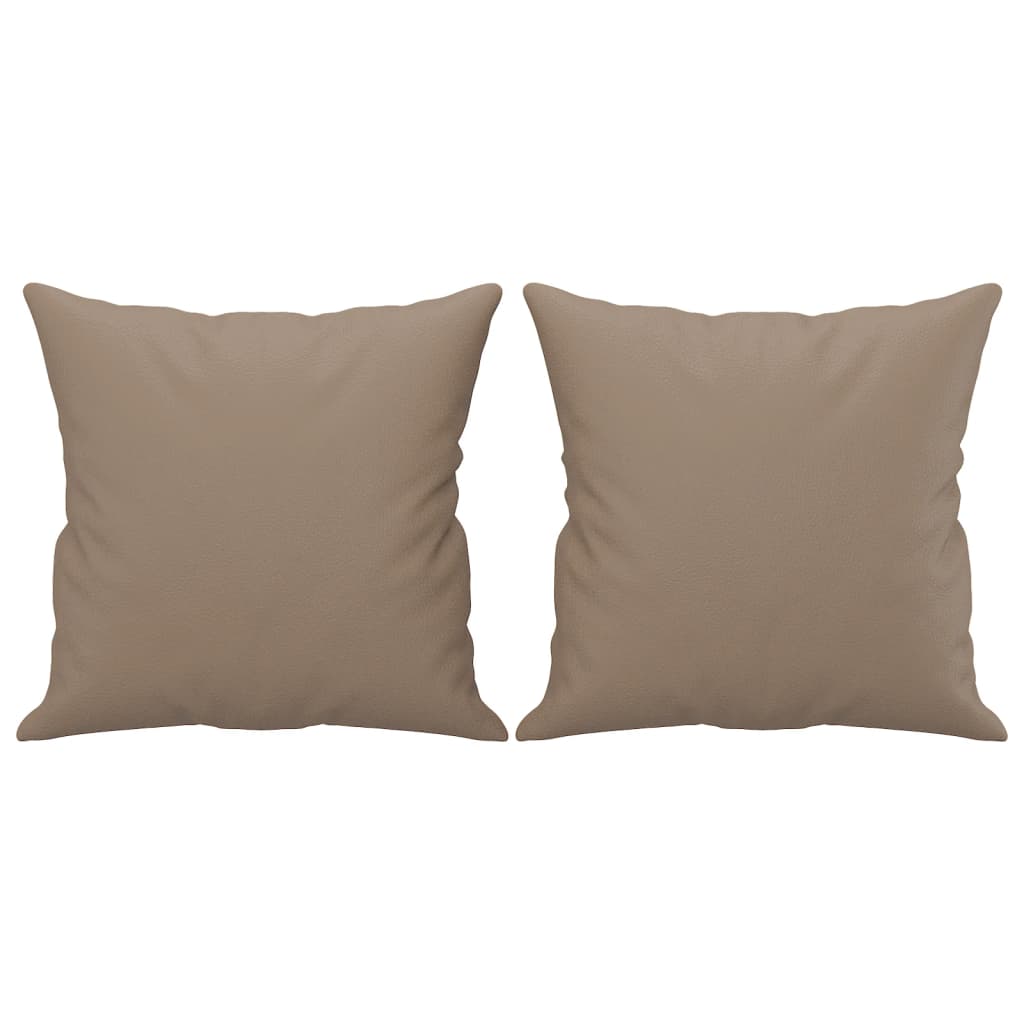 2-Seater Sofa with Throw Pillows Cappuccino 120 cm Faux Leather