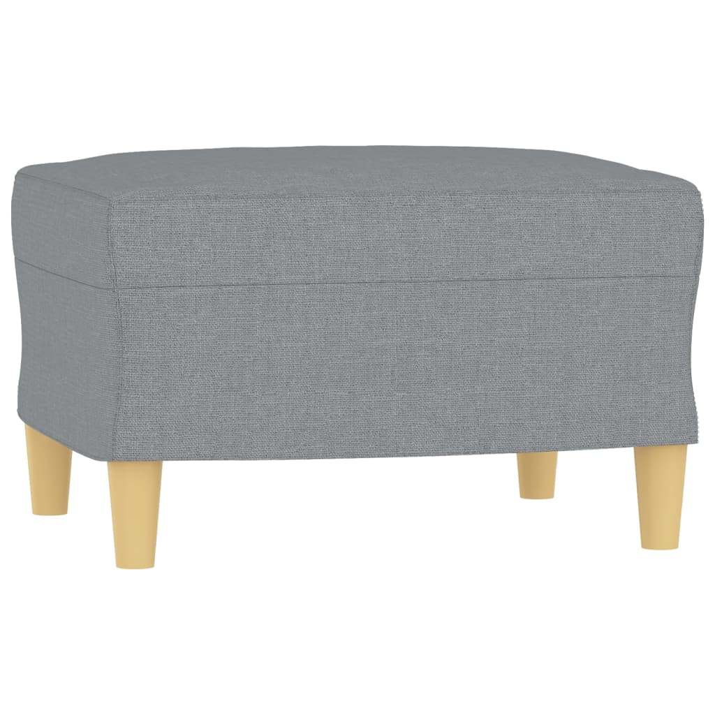 Sofa Chair with Footstool Light Grey 60 cm Fabric