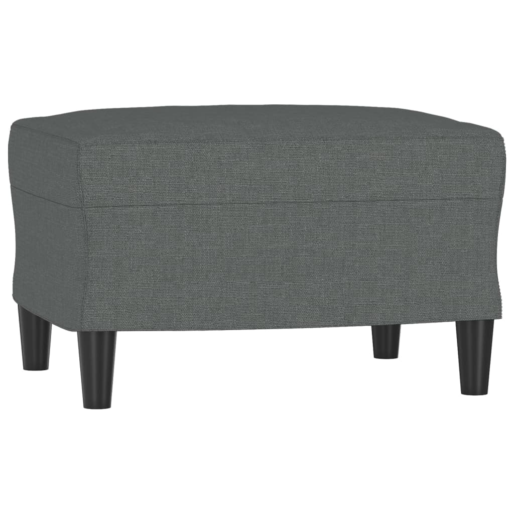 3-Seater Sofa with Footstool Dark Grey 180 cm Fabric