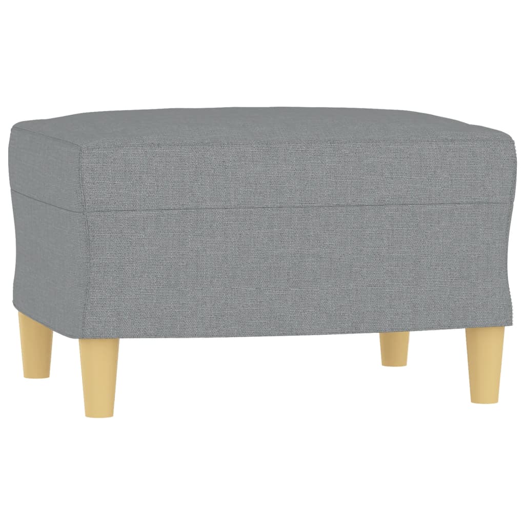3-Seater Sofa with Footstool Light Grey 180 cm Fabric
