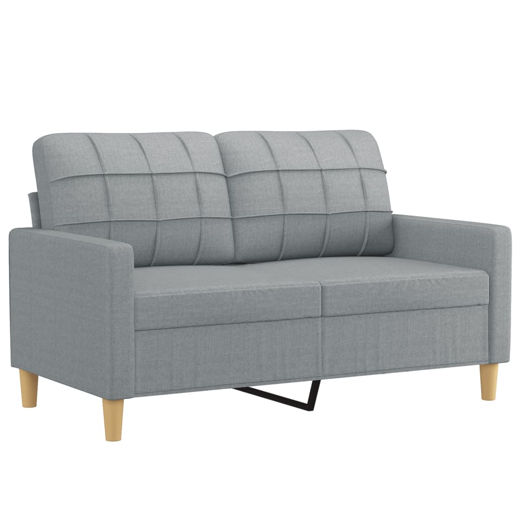 4 Piece Sofa Set with Cushions Light Grey Fabric