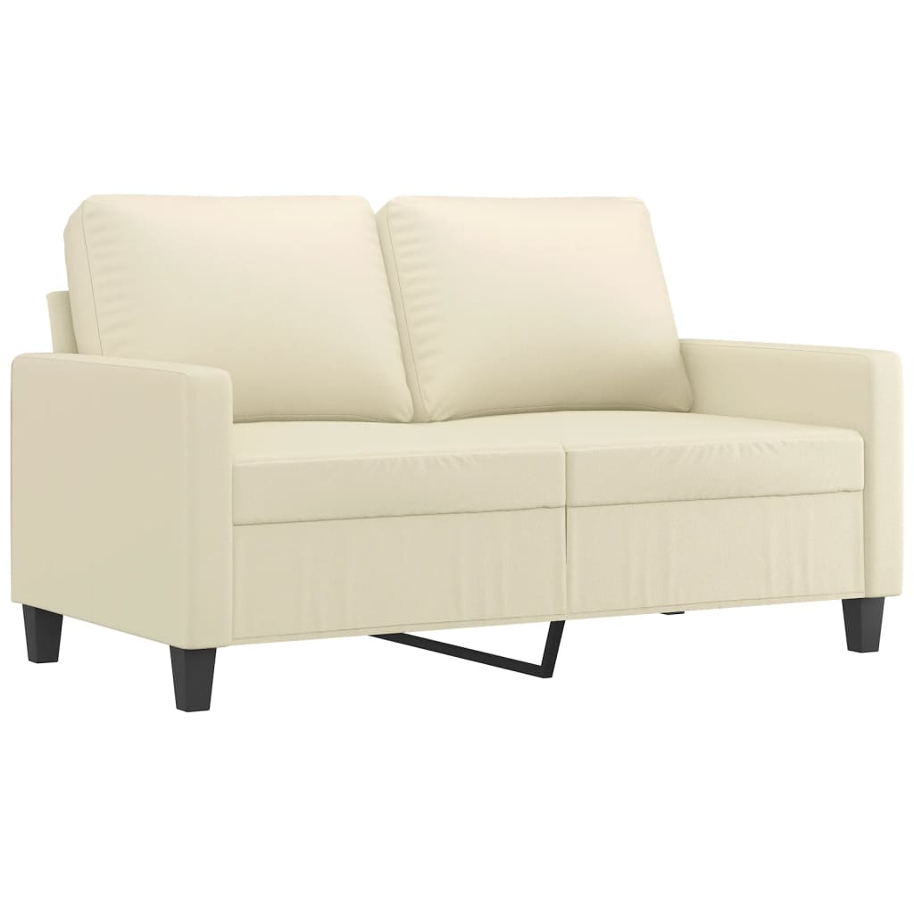 3 Piece Sofa Set with Cushions Cream Faux Leather