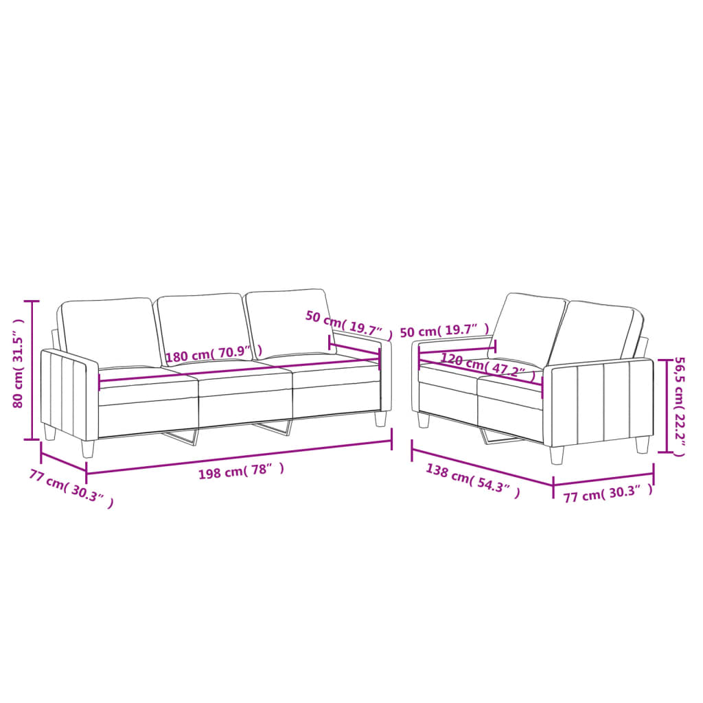 2 Piece Sofa Set with Cushions Cream Faux Leather