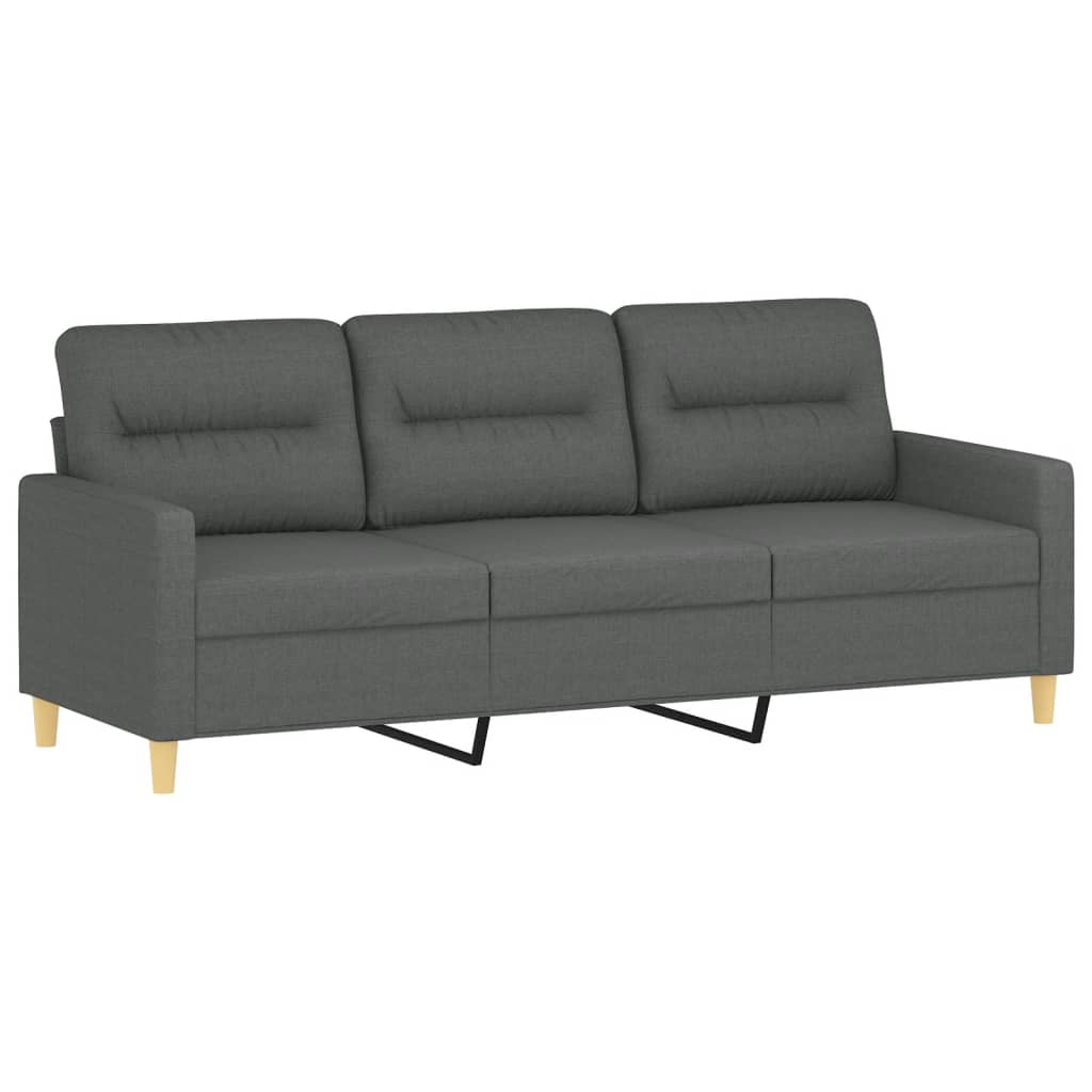 4 Piece Sofa Set with Cushions Dark Grey Fabric