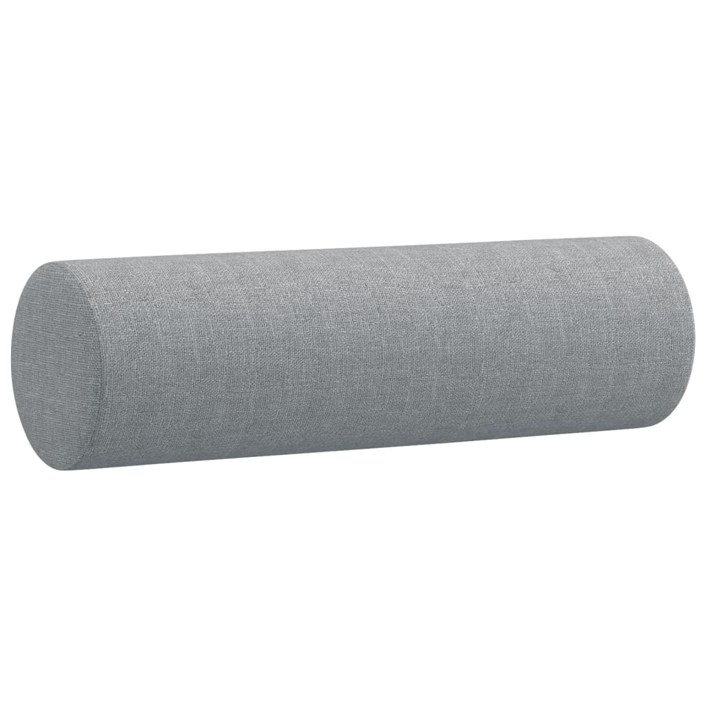 4 Piece Sofa Set with Pillows Light Grey Fabric