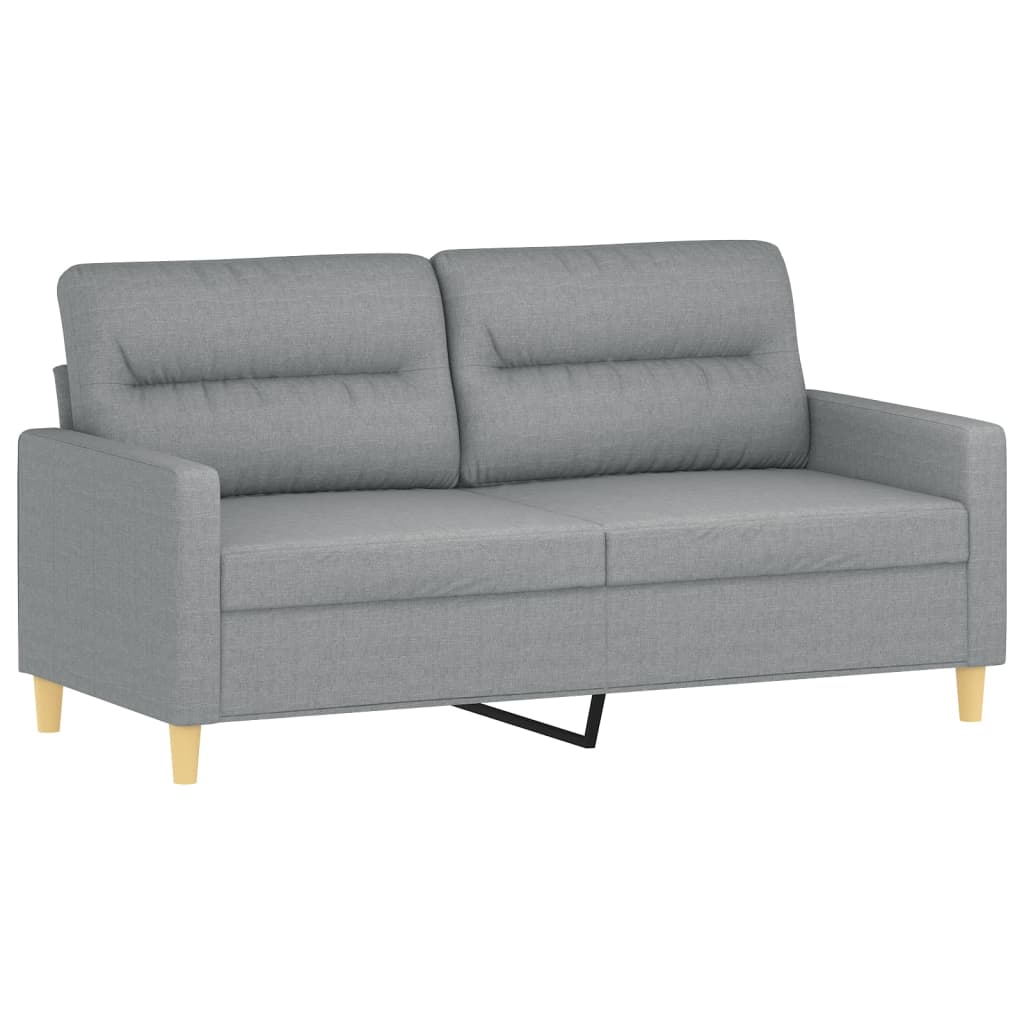 3 Piece Sofa Set with Cushions Light Grey Fabric