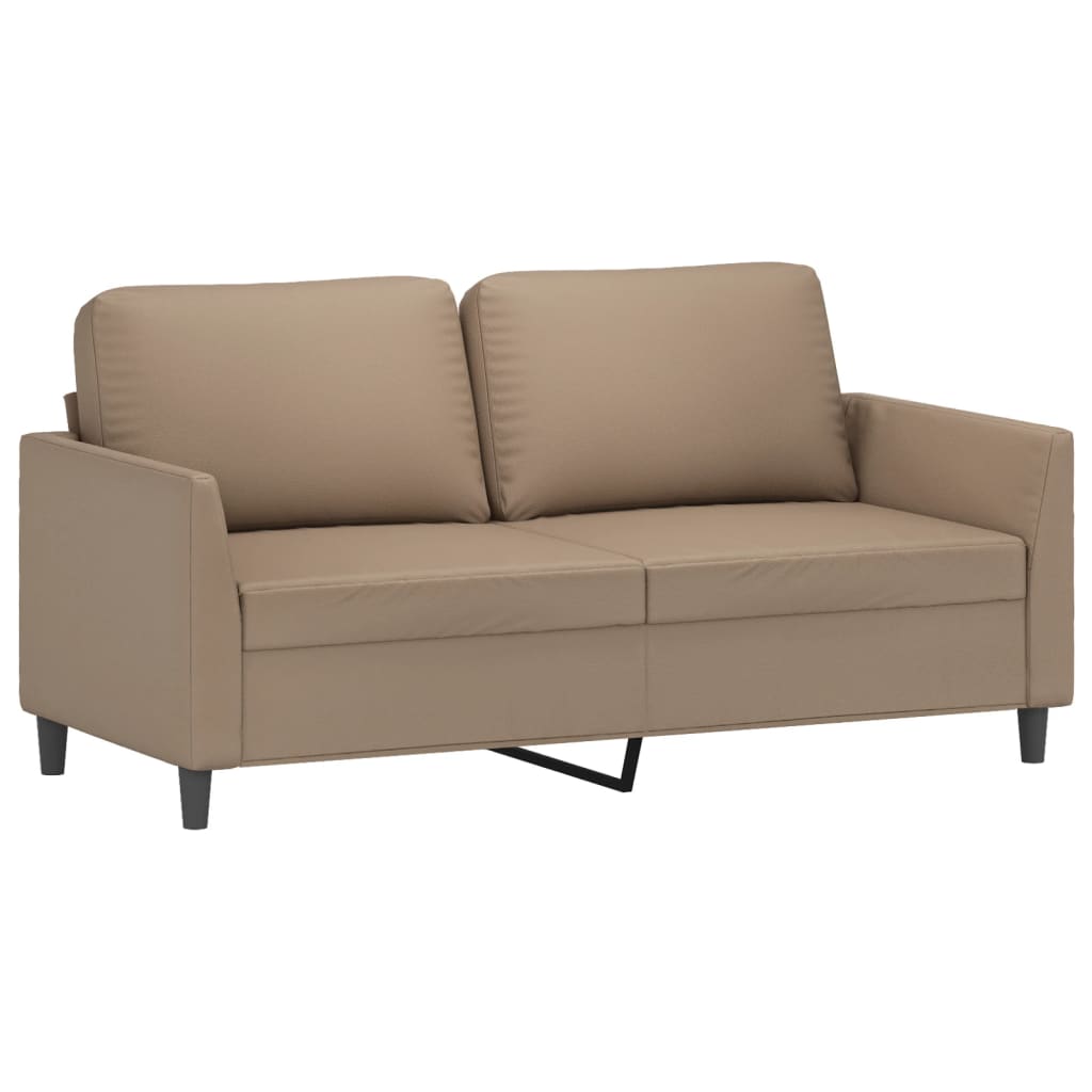 3 Piece Sofa Set with Cushions Cappuccino Faux Leather