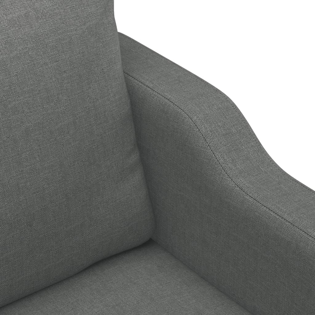 3 Piece Sofa Set with Pillows Dark Grey Fabric