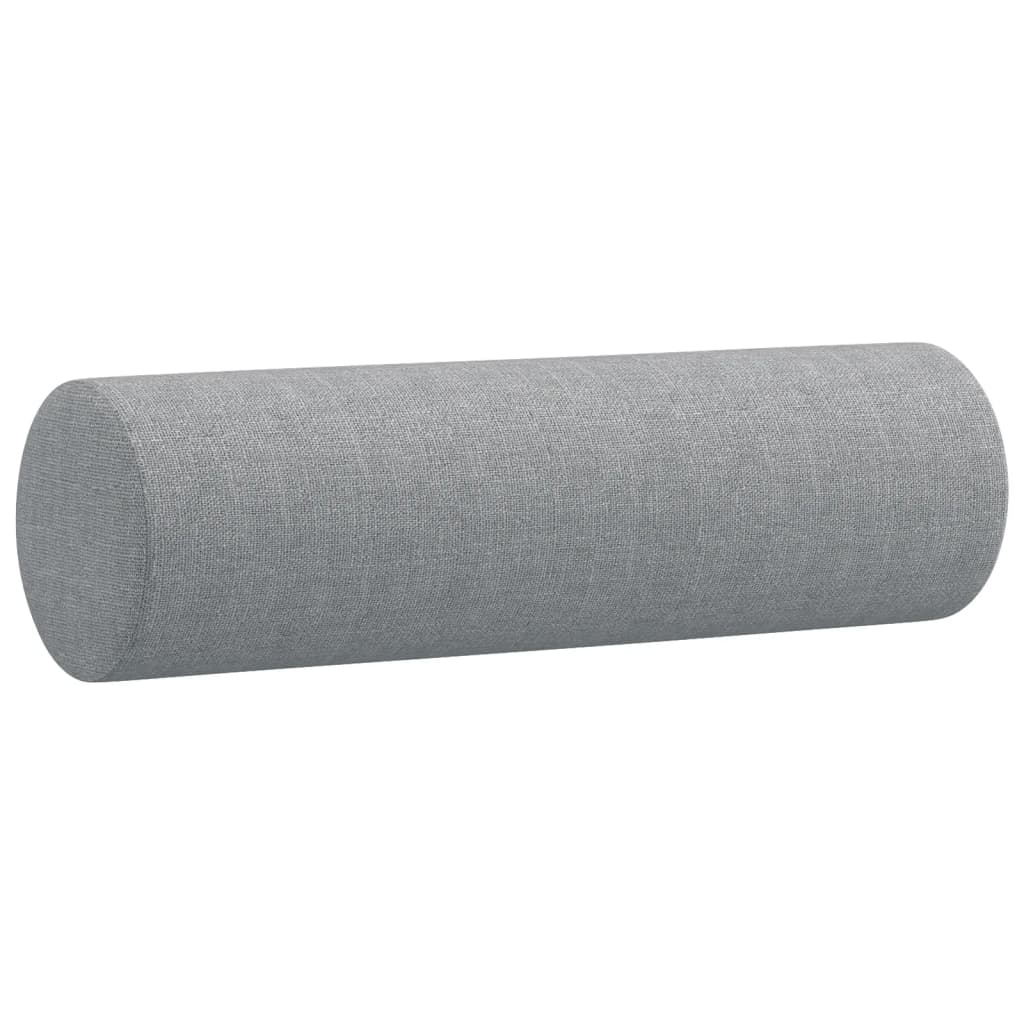 4 Piece Sofa Set with Pillows Light Grey Fabric