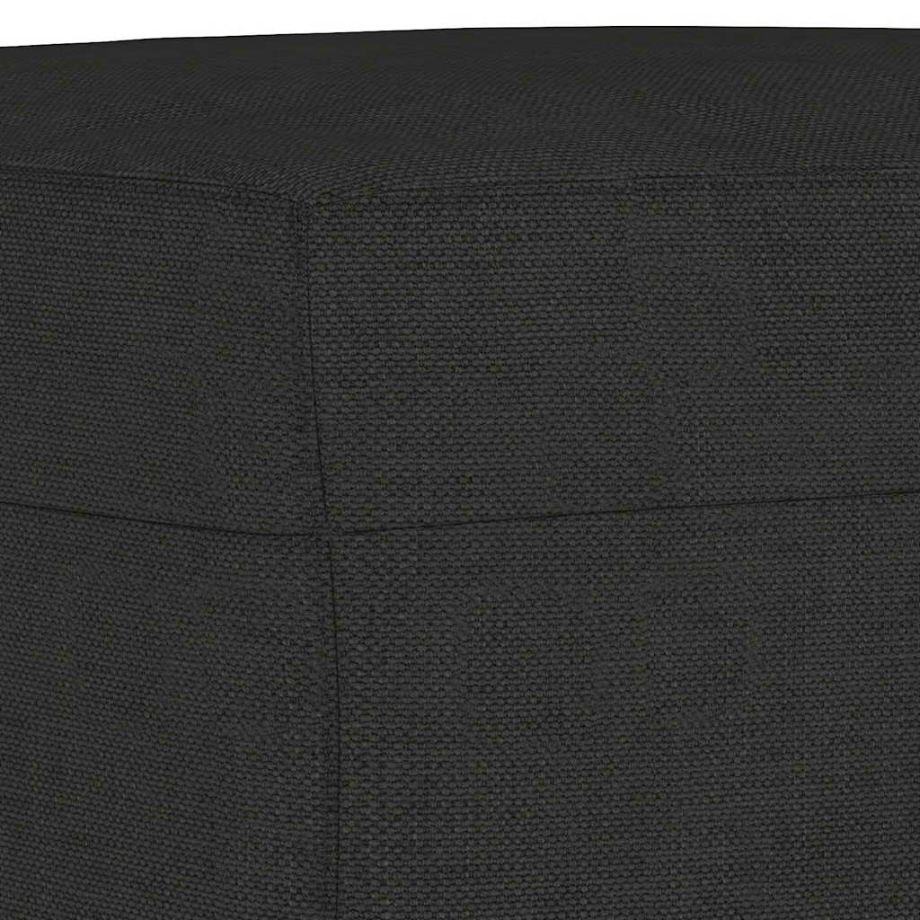 3 Piece Sofa Set with Pillows Black Fabric