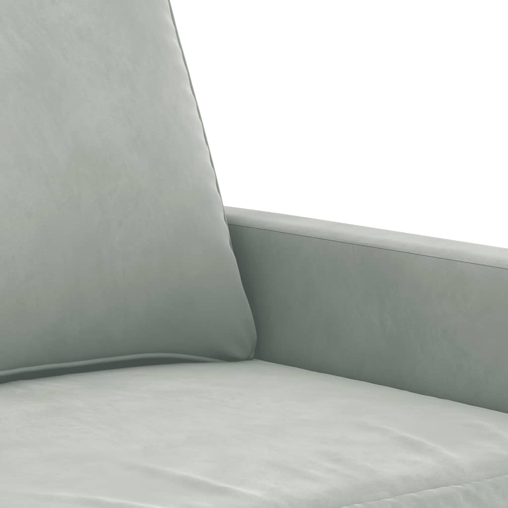 4 Piece Sofa Set with Pillows Light Grey Velvet