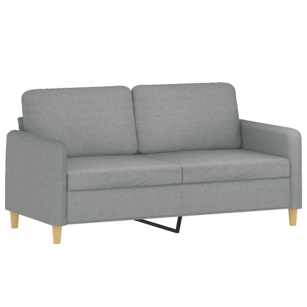2 Piece Sofa Set with Cushions Light Grey Fabric