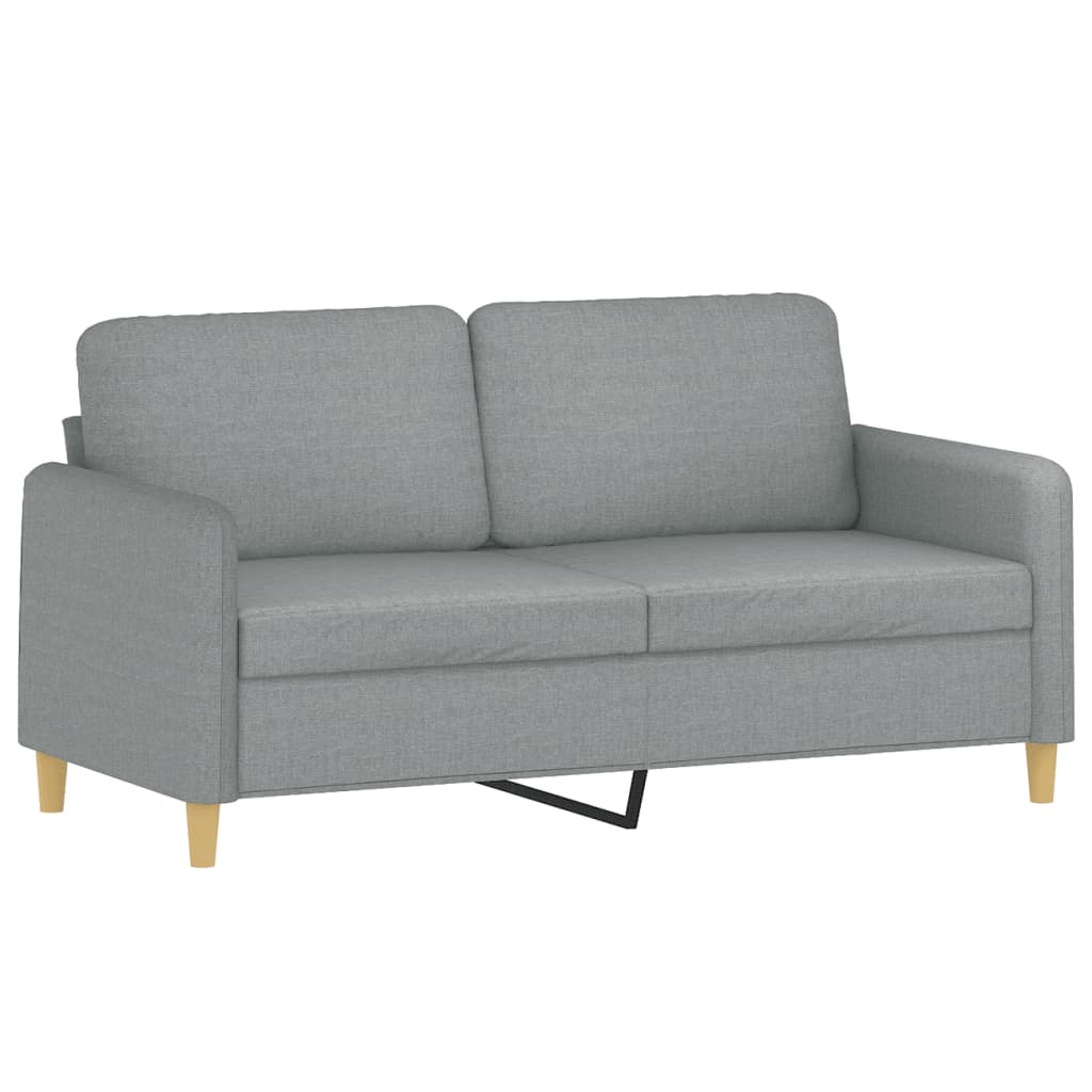 3 Piece Sofa Set with Cushions Light Grey Fabric