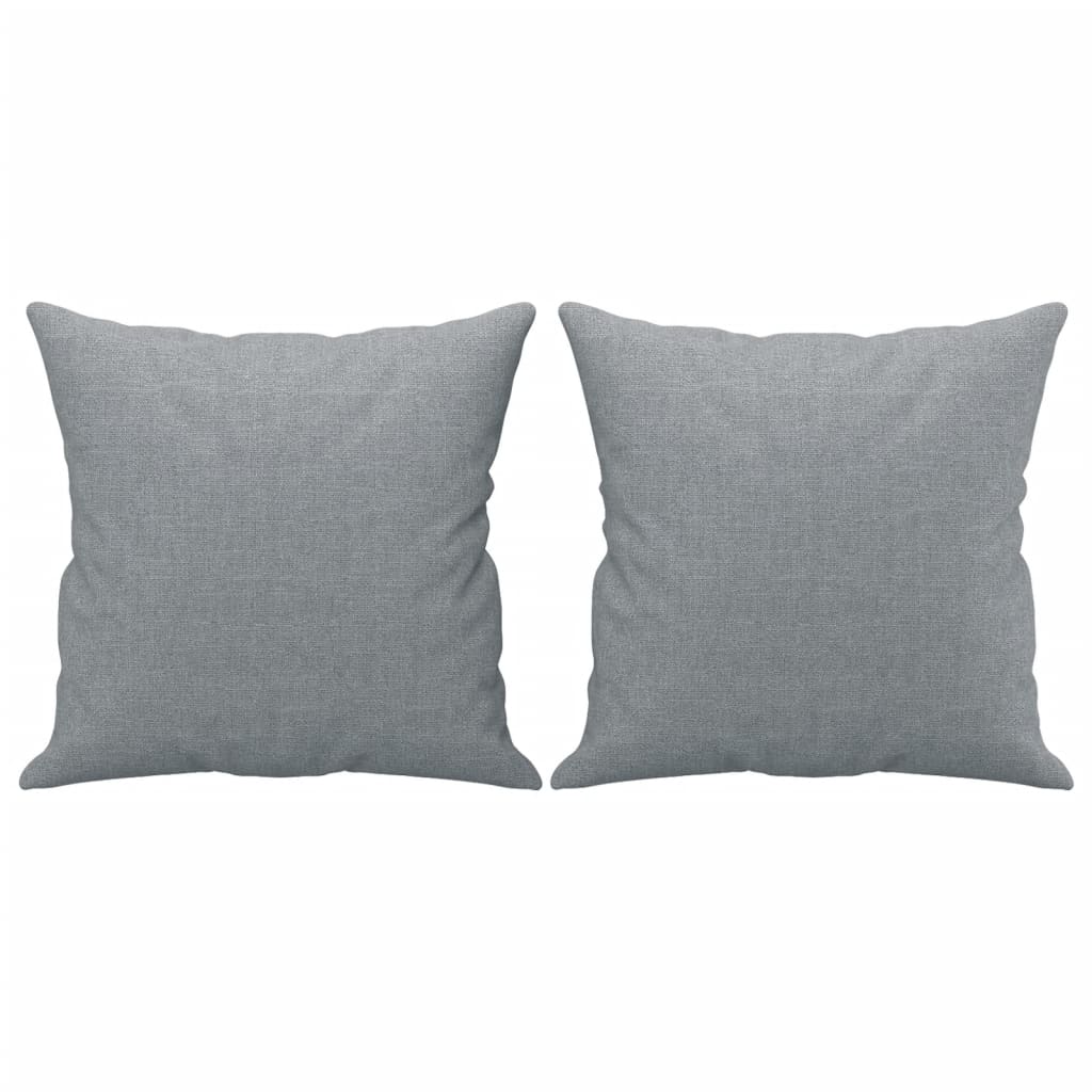 2 Piece Sofa Set with Pillows Light Grey Fabric
