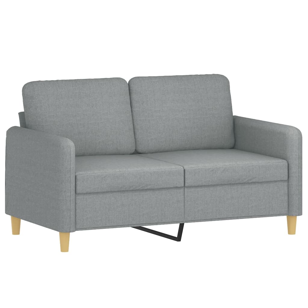 2 Piece Sofa Set with Pillows Light Grey Fabric
