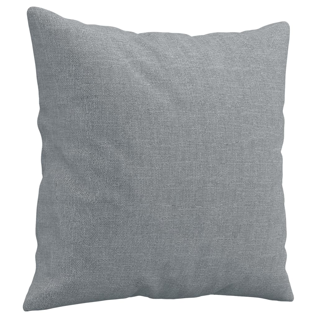 3 Piece Sofa Set with Pillows Light Grey Fabric
