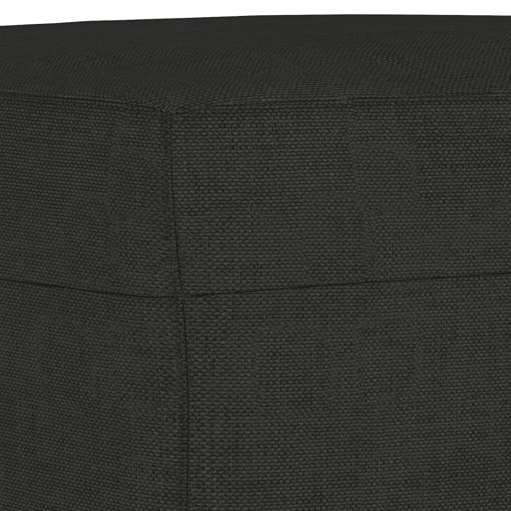 3 Piece Sofa Set with Pillows Black Fabric