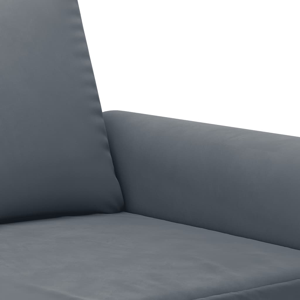 3 Piece Sofa Set with Pillows Dark Grey Velvet