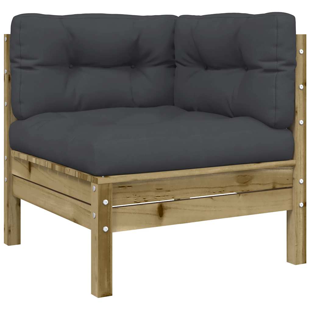 Garden Sofa with Cushions and Footstool 3-Seater