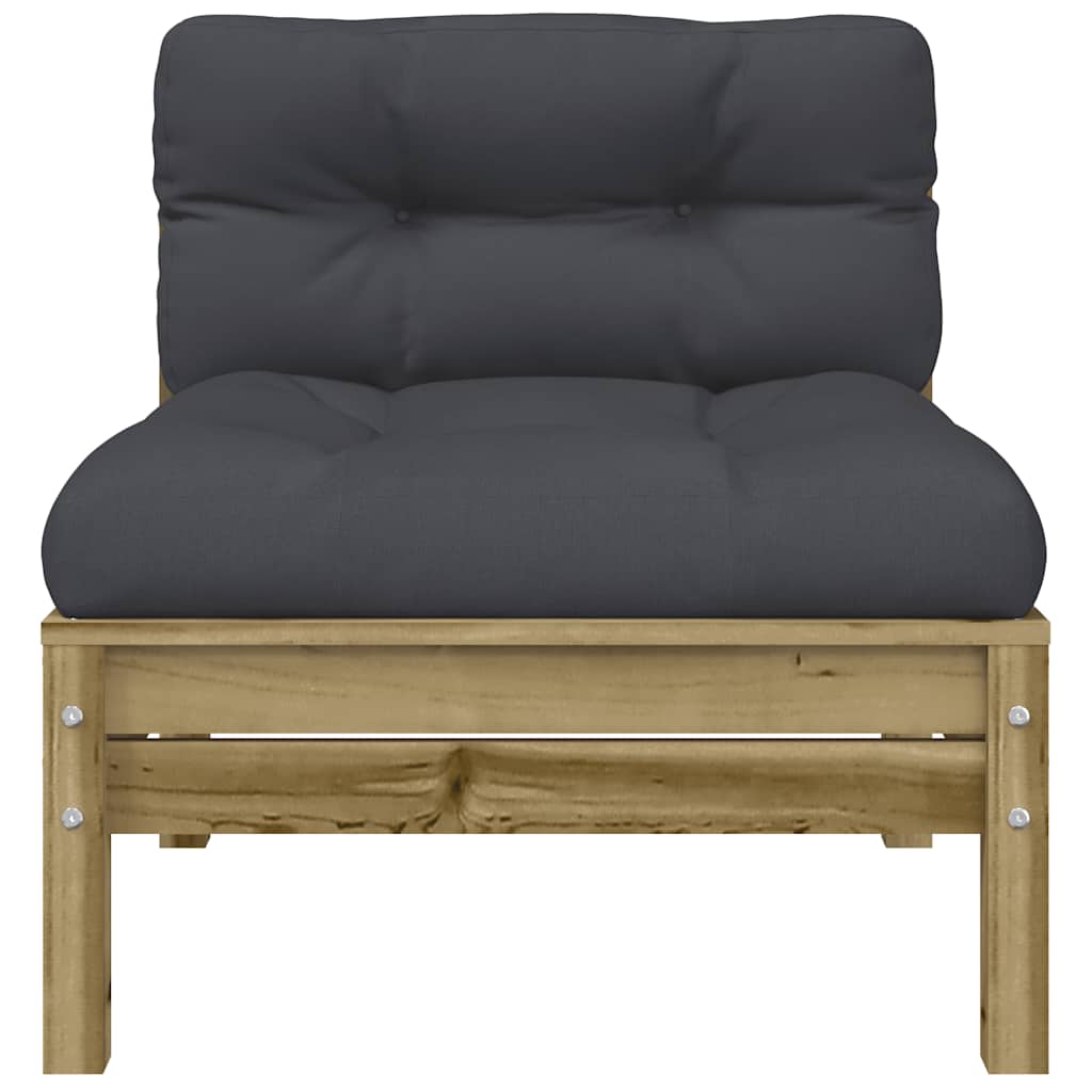 Garden Sofa with Cushions and Footstool 3-Seater