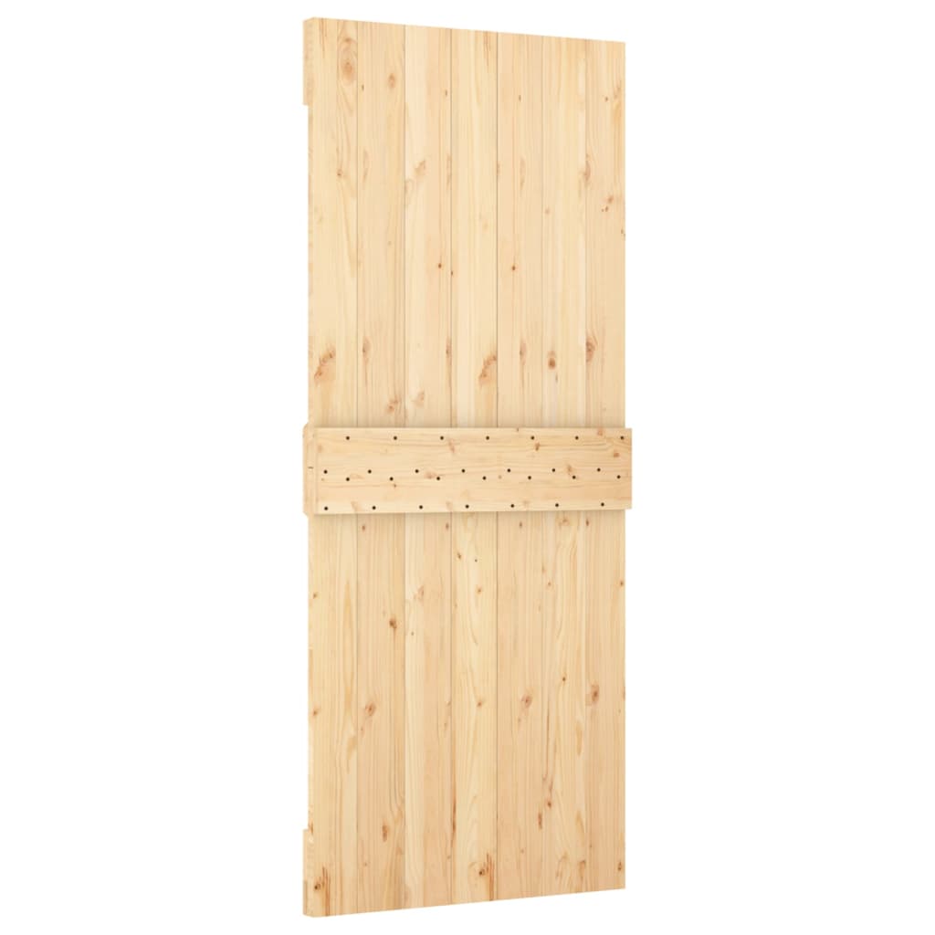 Sliding Door with Hardware Set 85x210 cm Solid Wood Pine